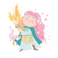 Zodiac signs Virgo cute illustration flat. Royalty Free Stock Photo