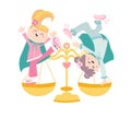 Zodiac signs Libra cute illustration flat. Royalty Free Stock Photo