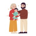 One illustration from the collection: mother and grandmother holding her son\'s baby. She is holding her granddaughter.