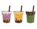 Collection of vector delicious coffee and other drinks to go.