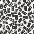 Seamless pattern with domino illustrations, board game, background Royalty Free Stock Photo