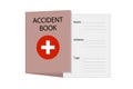 Accident Book of construction company and accident record book in sites with name and address document Royalty Free Stock Photo