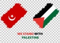 Turkey and Palestine flag in PNG format we stand with Palestine