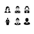 School character icons, including boys, girls, principals, teachers, etc