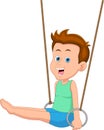 boy gymnastic rings Royalty Free Stock Photo