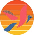 Summer Bird Can't Fly Design for Vector