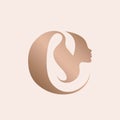 Letter C beauty salon, hair studio logo. Alphabet initial.