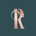 Letter R beauty salon, hair studio logo. Royalty Free Stock Photo