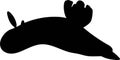 Black silhouette of dorid nudibranch Royalty Free Stock Photo