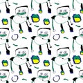 Doodle character pattern. Children\'s pattern. Pattern for fabric Royalty Free Stock Photo