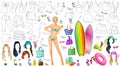 Summer Outfit Coloring Page Paper Doll