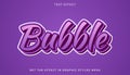 Bubble editable text effect in 3d style Royalty Free Stock Photo
