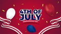 Decorative Background with Full Editable of 4th of July Vector Text Effects Royalty Free Stock Photo