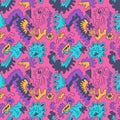 Abstract seamless unusual hand drawn pattern