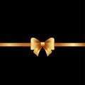 Gold bow with ribbon Royalty Free Stock Photo