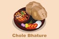 Chole bhature. Vector illustration.