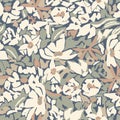 Flower and leaf ditsy design illustration seamless repeat pattern fashion and fabric surface design digital artwork Royalty Free Stock Photo