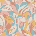 branch and leaf with neon color illustration seamless repeat pattern fashion and fabric surface design digital artwork Royalty Free Stock Photo