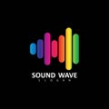 Sound waves vector illustration design template Royalty Free Stock Photo