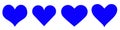 Horizontal set for Navy blue hearts. Ink Brush heart. Hearts Symbols. heart icon. lovers, romance, variety, affection, happiness Royalty Free Stock Photo