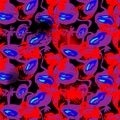 Seamless abstract colorful surreal artwork with chotic lips Royalty Free Stock Photo