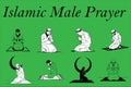 Islamic Male Prayer in drawing style Royalty Free Stock Photo