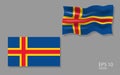 Vector flag of flag of Aland Islands, illustration.