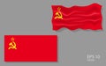 vector flag of Soviet Union, illustration. Royalty Free Stock Photo