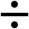 Division symbol. Basic mathematical symbol sign. Calculator button icon. business finance concept in vector. division mathematical Royalty Free Stock Photo