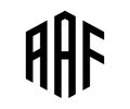 Polygon AAF letter logo design vector template
