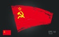 Vector flag of soviet union, illustration. Brush paint stroke trail view Royalty Free Stock Photo