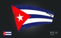Vector flag of Cuba, illustration. Brush paint stroke trail view