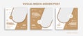 Template Social Media Instagram Design Post With Memphis Design, Brown and White Color Theme