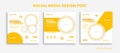 Set of Editable Template Social Media Instagram Design Post Circle Yellow Color Theme