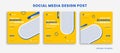 Set of Editable Social Media Instagram Design Template in Combine Yellow and Blue Color