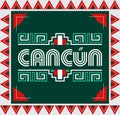 Cancun Mexico style emblem design elements Royalty Free Stock Photo