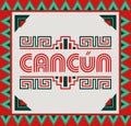 Cancun Mexico style emblem design elements Royalty Free Stock Photo