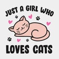Just a girl who loves cats Royalty Free Stock Photo