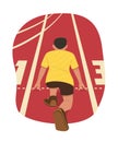 Athlete Man in Starting Position of Running Track Concept Illustration Royalty Free Stock Photo