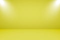 Vector illustration of empty studio with spotlights and yellow background for display product