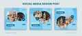 Set of Editable Template Social Media Instagram Design Post. With transparent circle in blue sky color theme Royalty Free Stock Photo