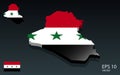 3D Iraq map and flag . 3D shape design . Independence day concept . Perspective view . VectorWeb Royalty Free Stock Photo