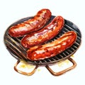 Grilled juicy sausages