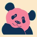 Panda. Avatar, badge, poster, logo templates, print. Vector illustration in a minimalist style