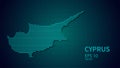 Technology vector map of Cyprus, futuristic modern website background or cover page .Web
