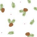 Vector pattern, pine cones Royalty Free Stock Photo