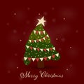 Christmass tree. Festive christmas greeting card