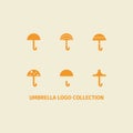 Umbrella Collection Set Logo With Six Shapes