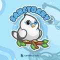 Cute Bali Myna Logo Cartoon Mascot