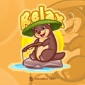 Cute Otter Logo Cartoon Character